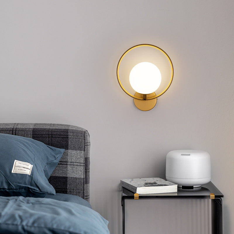 Valentina Modern LED Indoor Wall Lamp Black/Gold Glass Bedroom Hallway - Neutral Decor