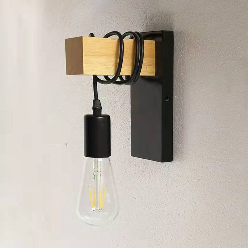 Silva Wall Lamp Bulb Industrial, Metal, Black/White, Living Room - Neutral Decor