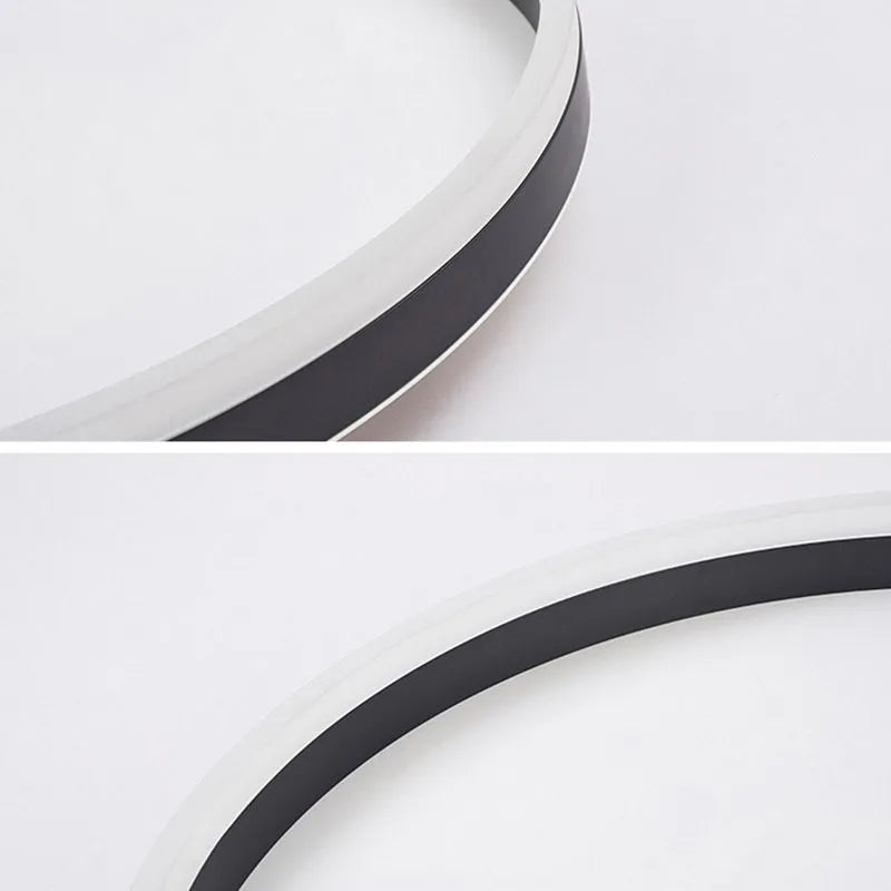 Arisha Minimalist Ring Metal Flush Mount Ceiling Light, Black - Neutral Decor