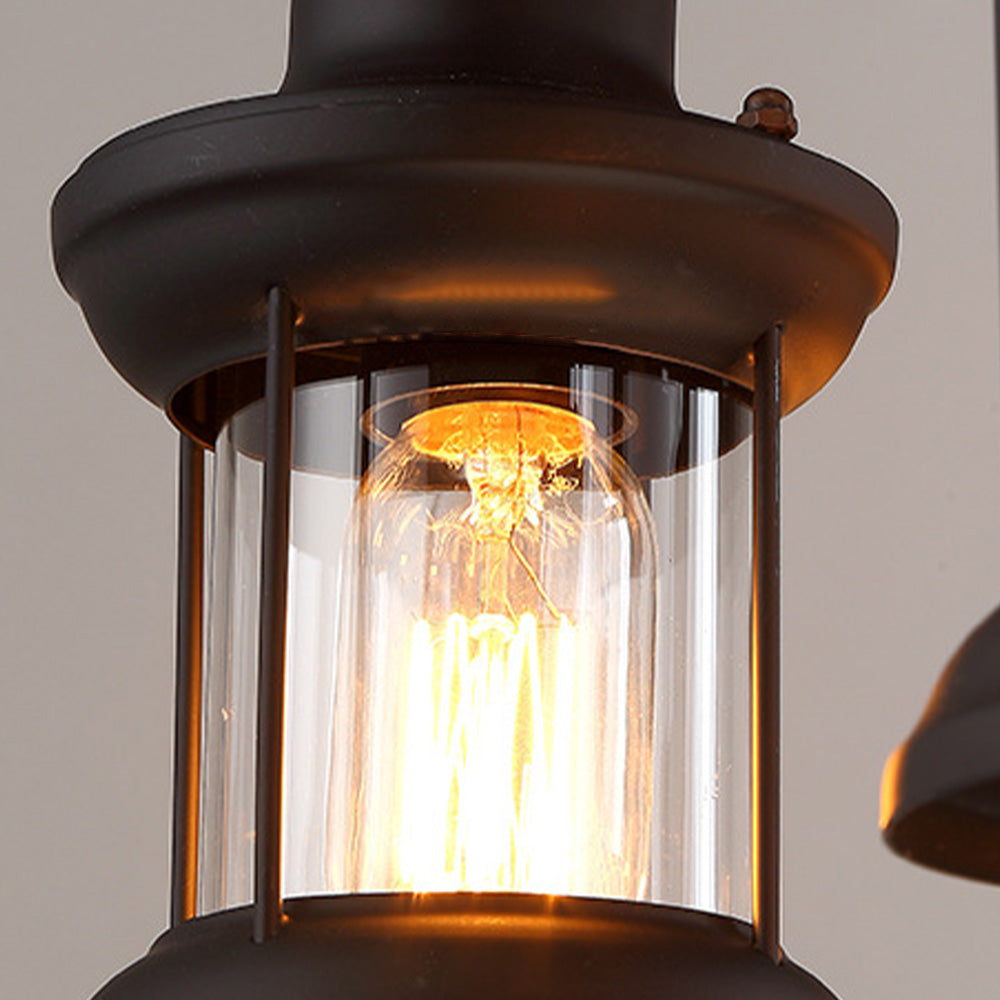 Epoch Retro Rudder Metal & Wood Pendant Light, 6 Heads - Neutral Decor