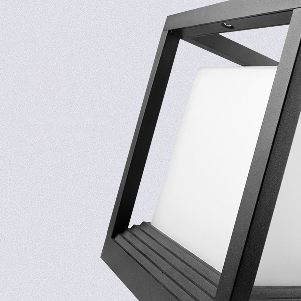 Ray Modern Rectangular Metal Outdoor Lamps, Black - Neutral Decor