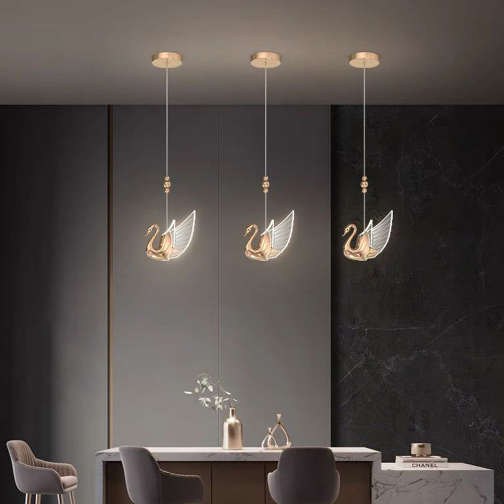 Arisha Modern Creative Swan Pendant Light, 2 Color - Neutral Decor