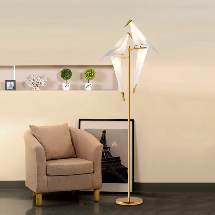 Clifford Nordic Bird Table /Floor Lamp, Gold, 1/2/3 Light - Neutral Decor