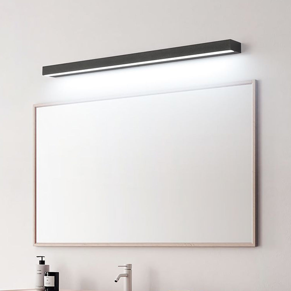 Arisha Modern Rectangular Linear Mirror Front Wall Lamp, Black - Neutral Decor