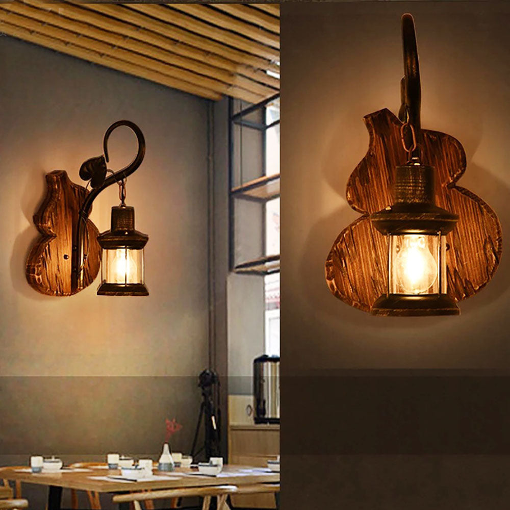 Epoch Wall Lamp Cucurbits/Candle Vintage, Wood/Metal, Bedroom - Neutral Decor