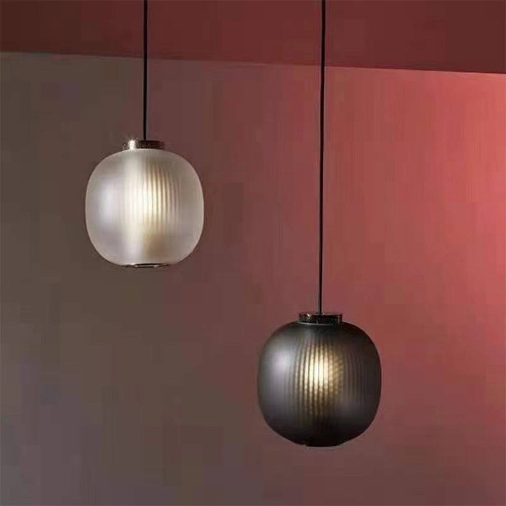 Valentina Frosted Glass Cylinder Pendant Light, Sandy White/Grey, Metal/Glass - Neutral Decor