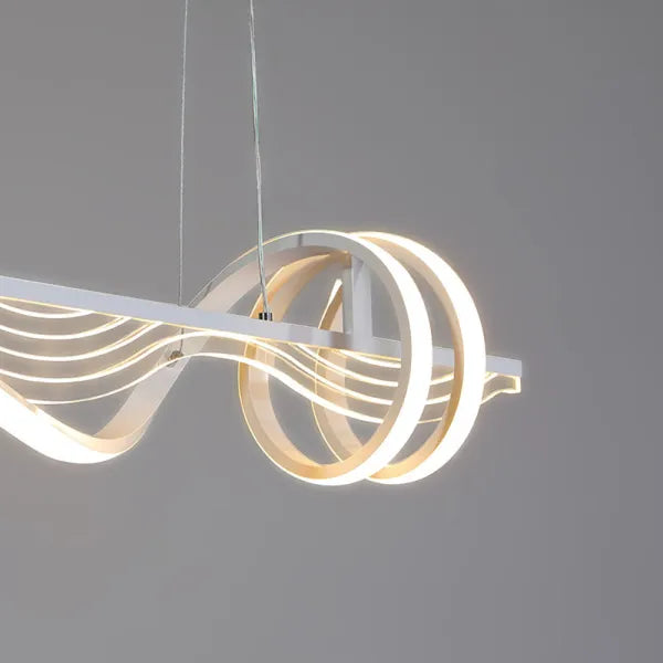 Arisha Contemporary Style Linear Metal Pendant Light White/Black - Neutral Decor