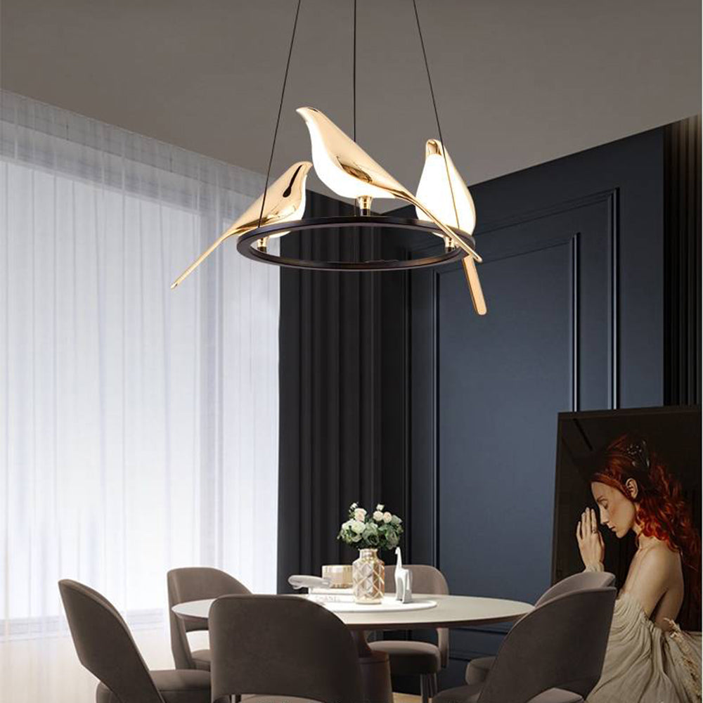 Arisha Modern Bird Pendant Light, Gold & Black, 2 Style - Neutral Decor