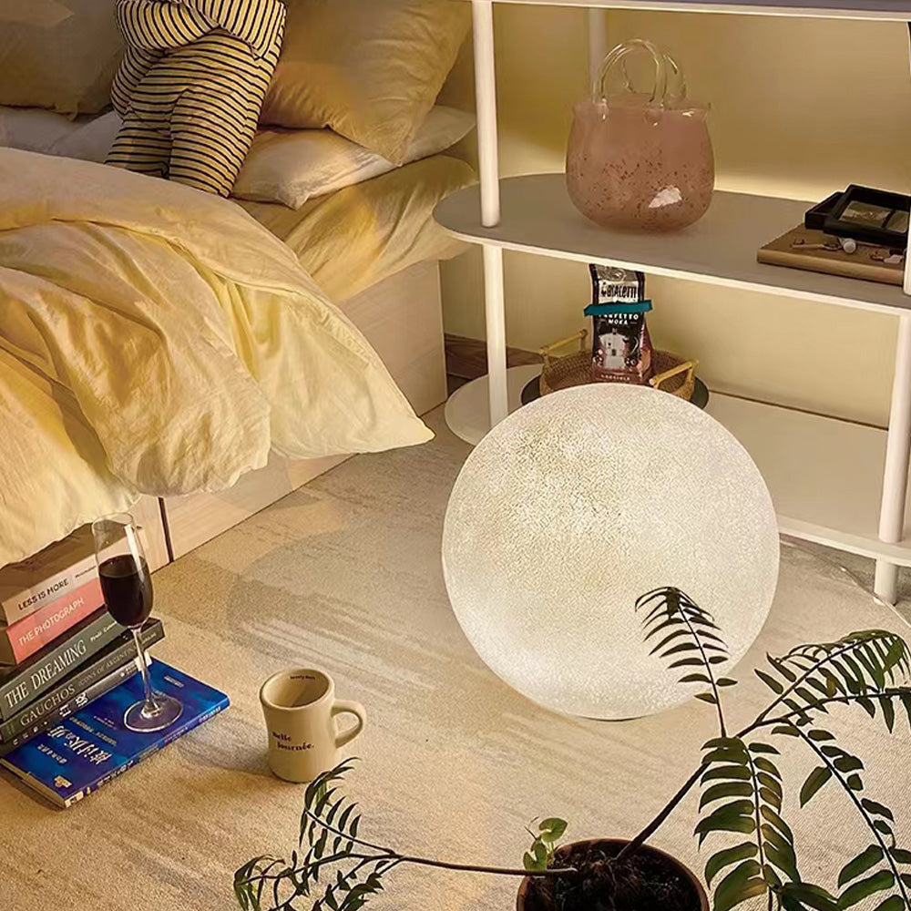 Mira Modern Decorative Dream Floor Lamp, Moon Globe, Resin, Bedroom - Neutral Decor