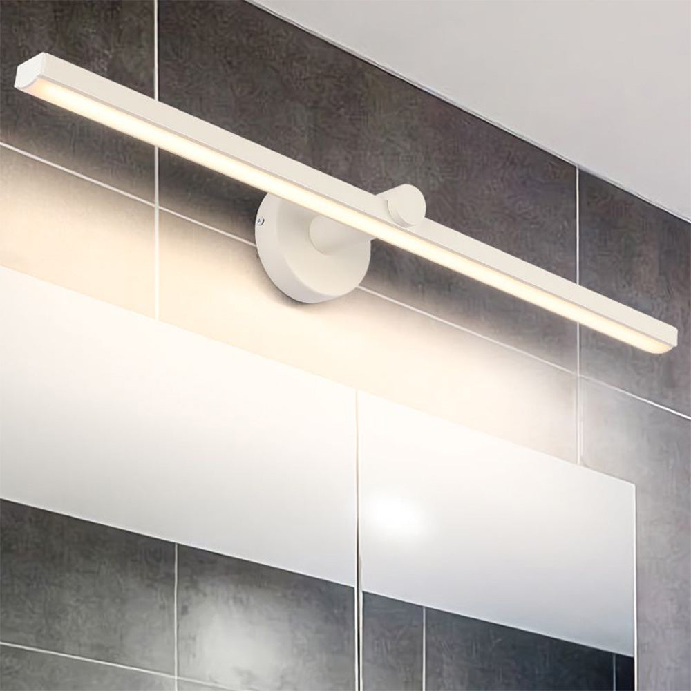 Arisha Minimalist Linear Acrylic Mirror Front Wall Lamp, White - Neutral Decor