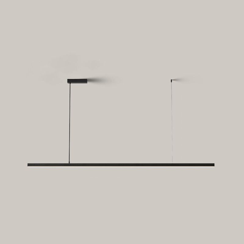 Arisha Minimalist Linear Metal Pendant Light, White/Black - Neutral Decor