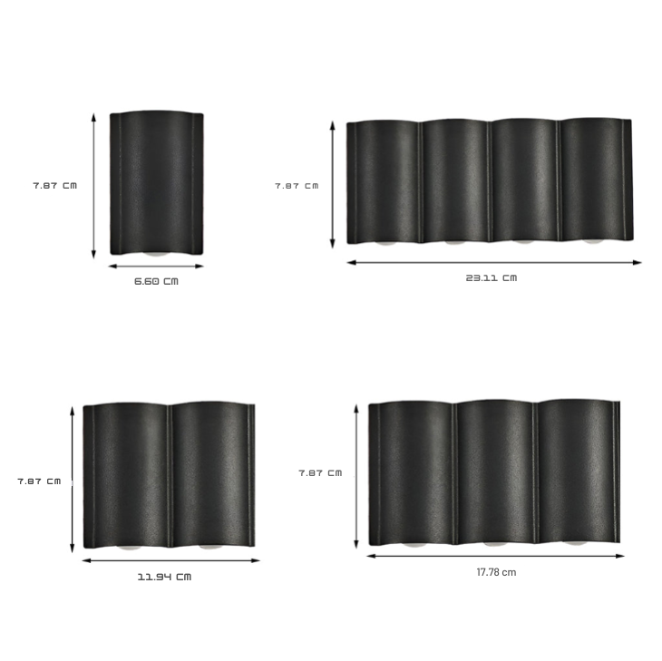 Rufus Creative Wave Arc LED Outdoor Wall Lights