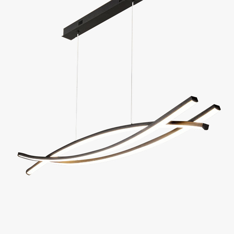 Arisha Modern Linear Metal Pendant Light, Black - Neutral Decor