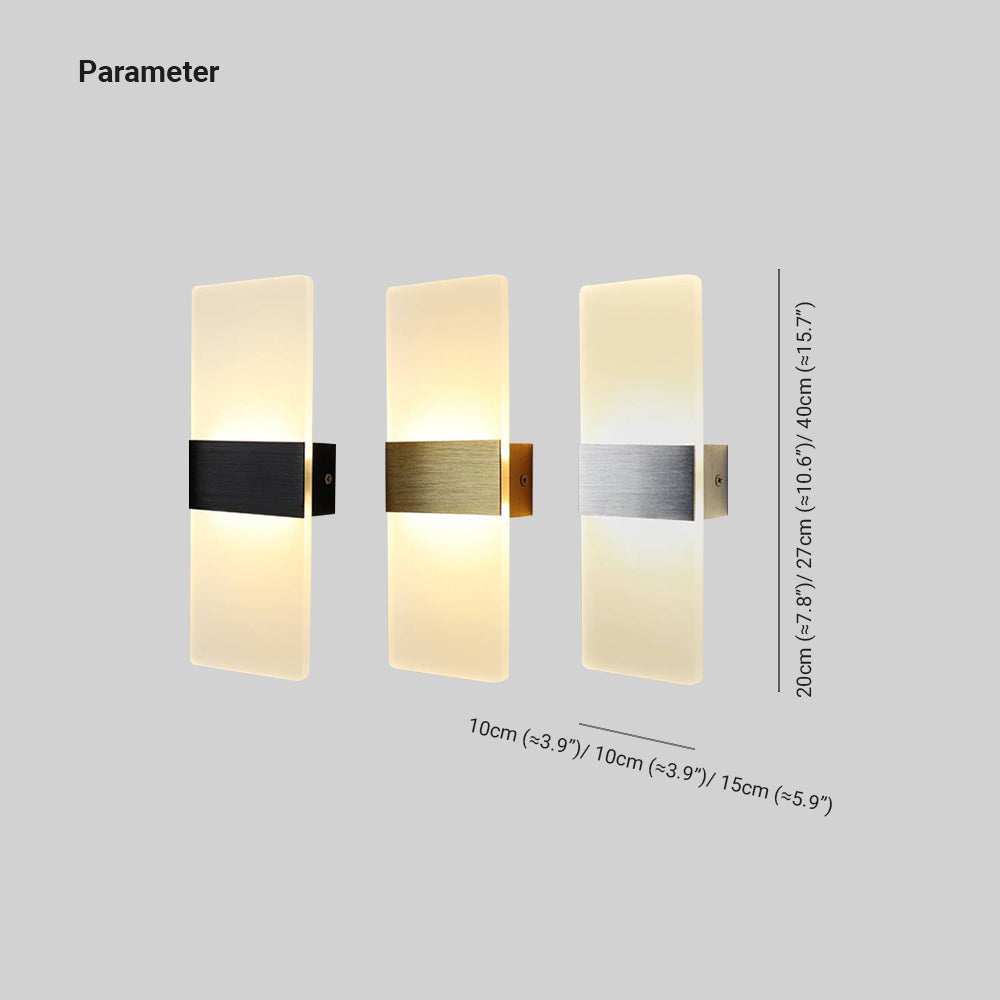 Arisha Rectangular Wall Lamp, 3 Colour - Neutral Decor
