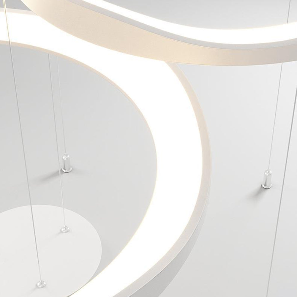 Arisha Pendant Light Rond Modern, Black/White, Dining Room - Neutral Decor