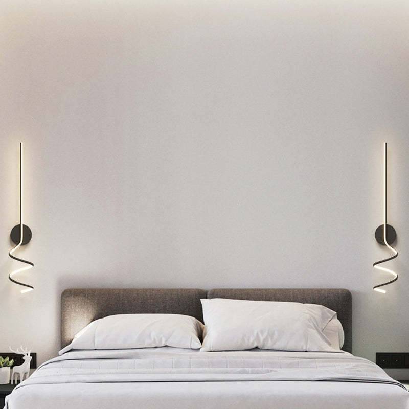 Arisha Modern LED Art Interior Wall Light Spiral, Black & White - Neutral Decor