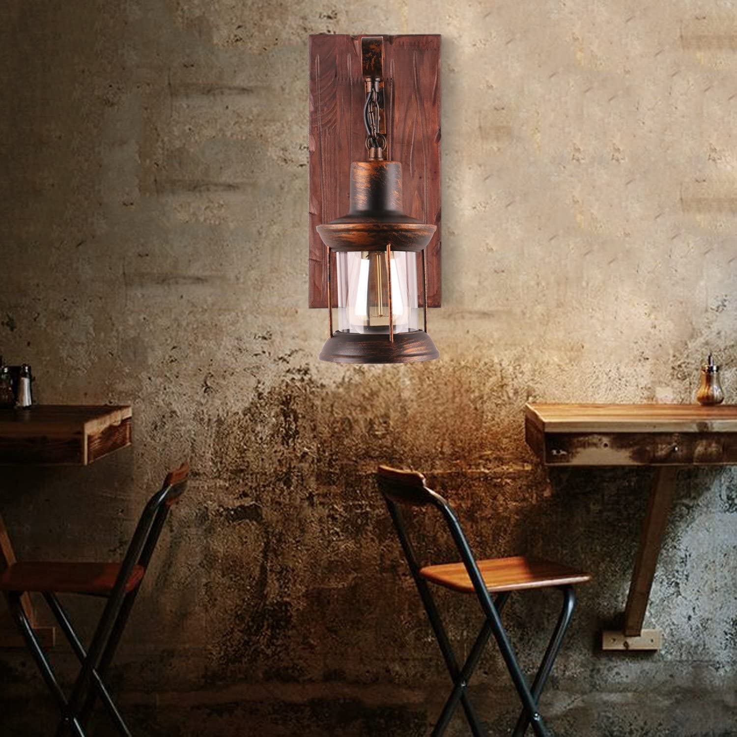 Austin Vintage Lantern Metal Classic Industrial Wall Lamp - Neutral Decor
