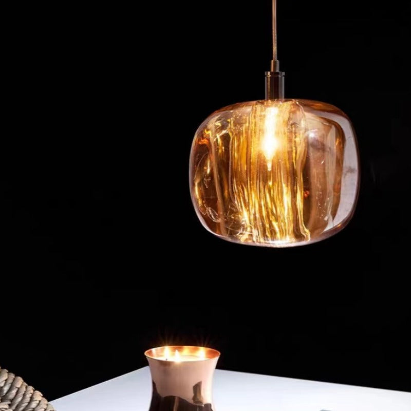 Valentina Modern Bubble Glass LED Pendant Light, Amber/Clear/Gray - Neutral Decor