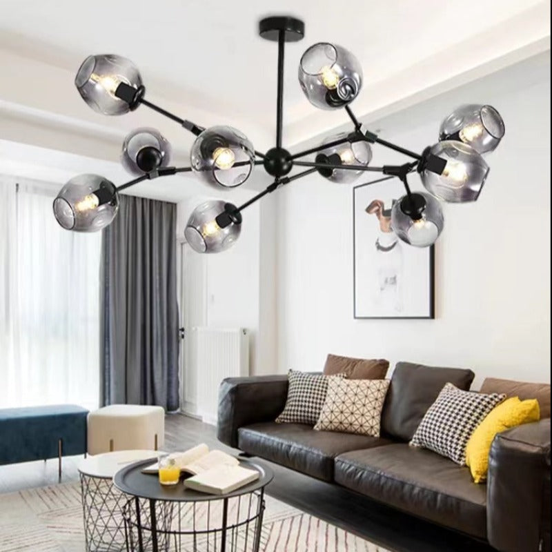 Valentina Modern Bubble Metal Pendant Light, Black/Gold - Neutral Decor