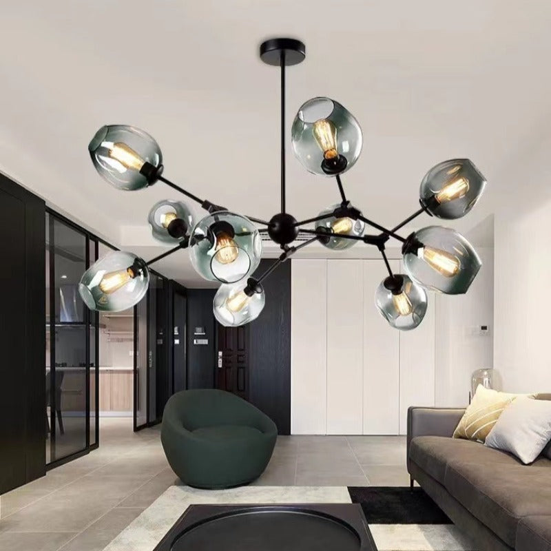 Valentina Modern Bubble Metal Pendant Light, Black/Gold - Neutral Decor