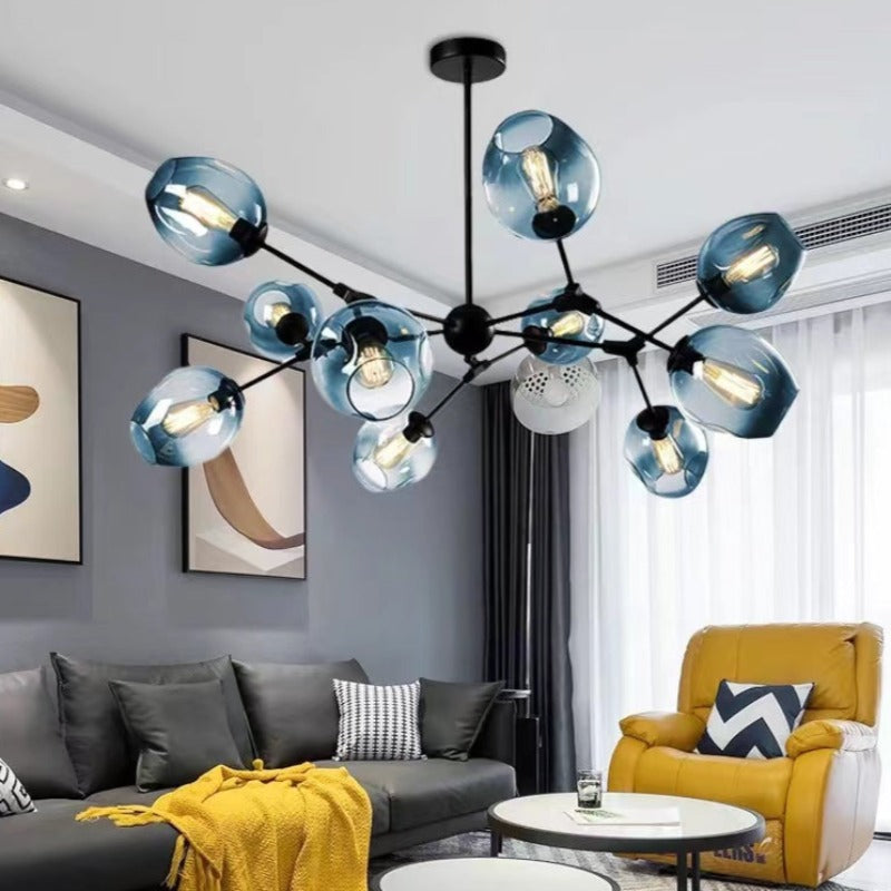 Valentina Modern Bubble Metal Pendant Light, Black/Gold - Neutral Decor