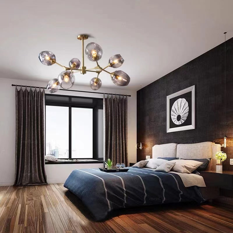 Valentina Modern Bubble Metal Pendant Light, Black/Gold - Neutral Decor
