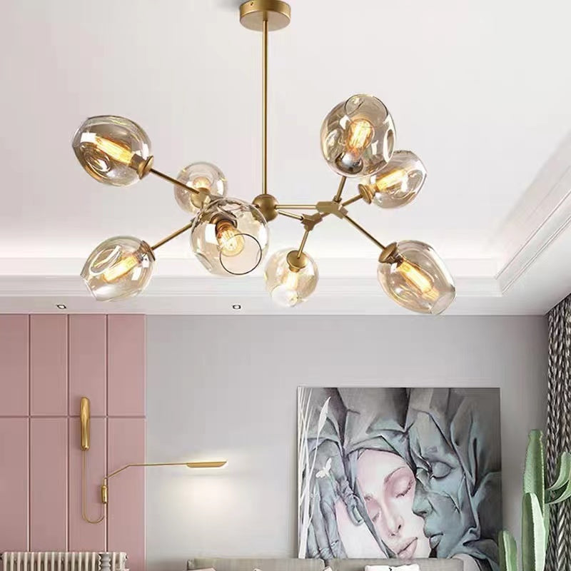 Valentina Modern Bubble Metal Pendant Light, Black/Gold - Neutral Decor
