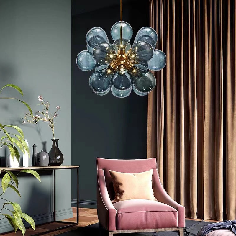 Valentina Chic Clustered Glass Bubble Pendant Light - Neutral Decor