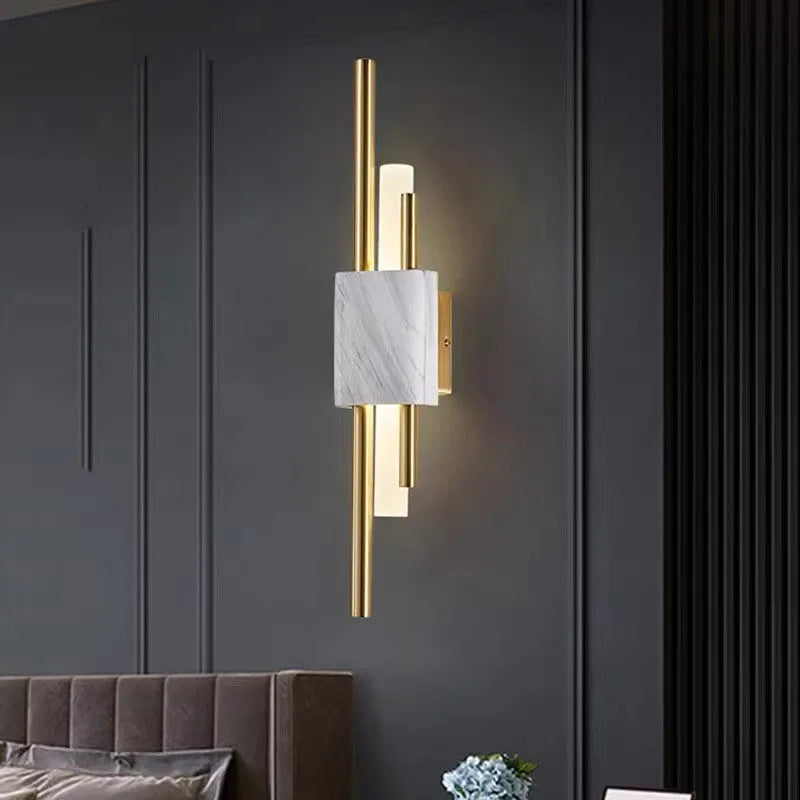 Arisha Modern Metal/Marble LED Wall Lamp - Neutral Decor