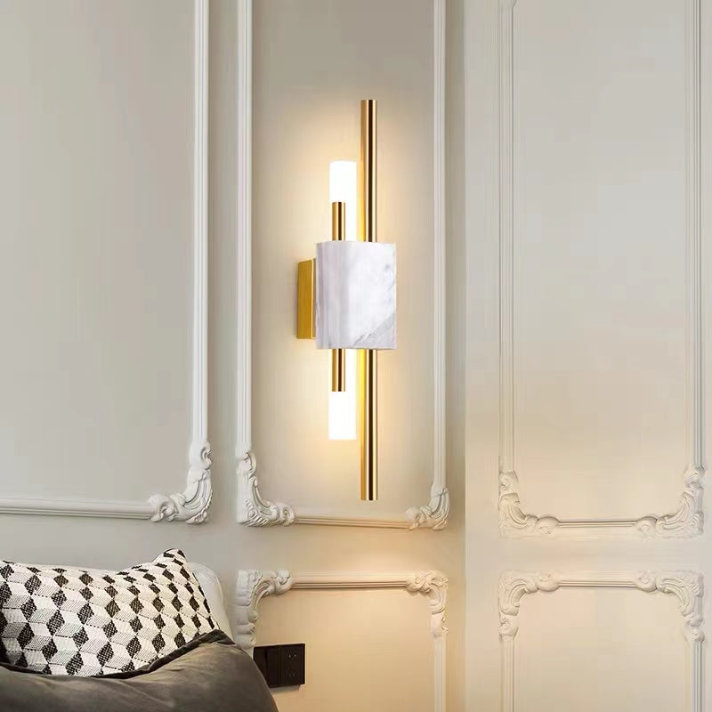 Arisha Modern Metal/Marble LED Wall Lamp - Neutral Decor