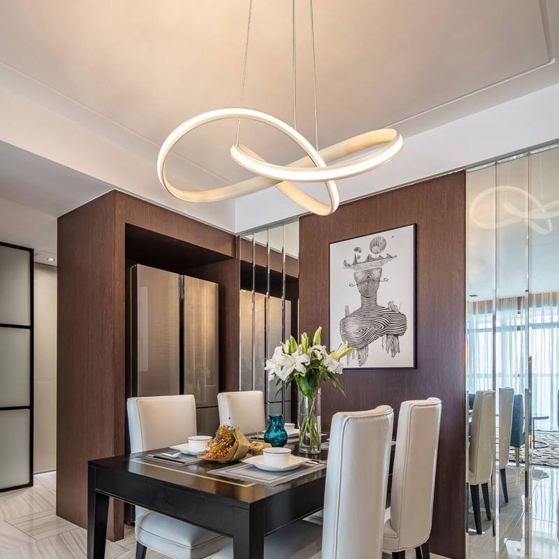 Arisha Pendant Light linear Modern, Acrylic/Metal, Black/White, Dining Room - Neutral Decor
