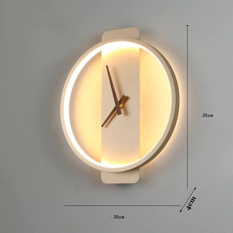 Valentina Arisha Square Clock Metal & Acrylic Wall Lamp, Gold - Neutral Decor
