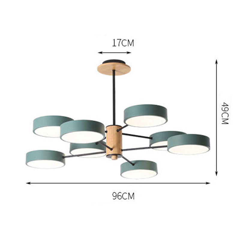 Arisha Art Deco Pendant Light, White/Green/Grey,Metal/Wood - Neutral Decor