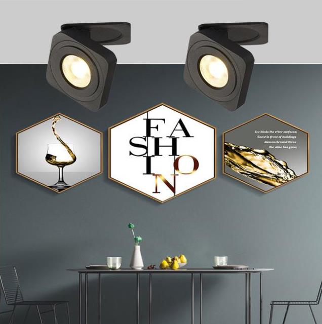 Arisha Modern Adjustable Square Ceiling Light Spotlight, Black/White - Neutral Decor