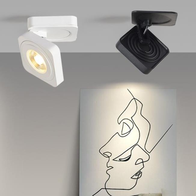 Arisha Modern Adjustable Square Ceiling Light Spotlight, Black/White - Neutral Decor