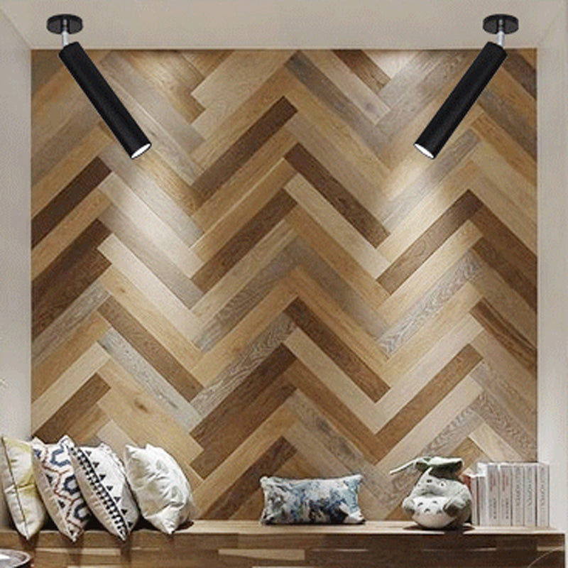 Aria Modern Long Tube Spotlight, Metal, Black/White - Neutral Decor