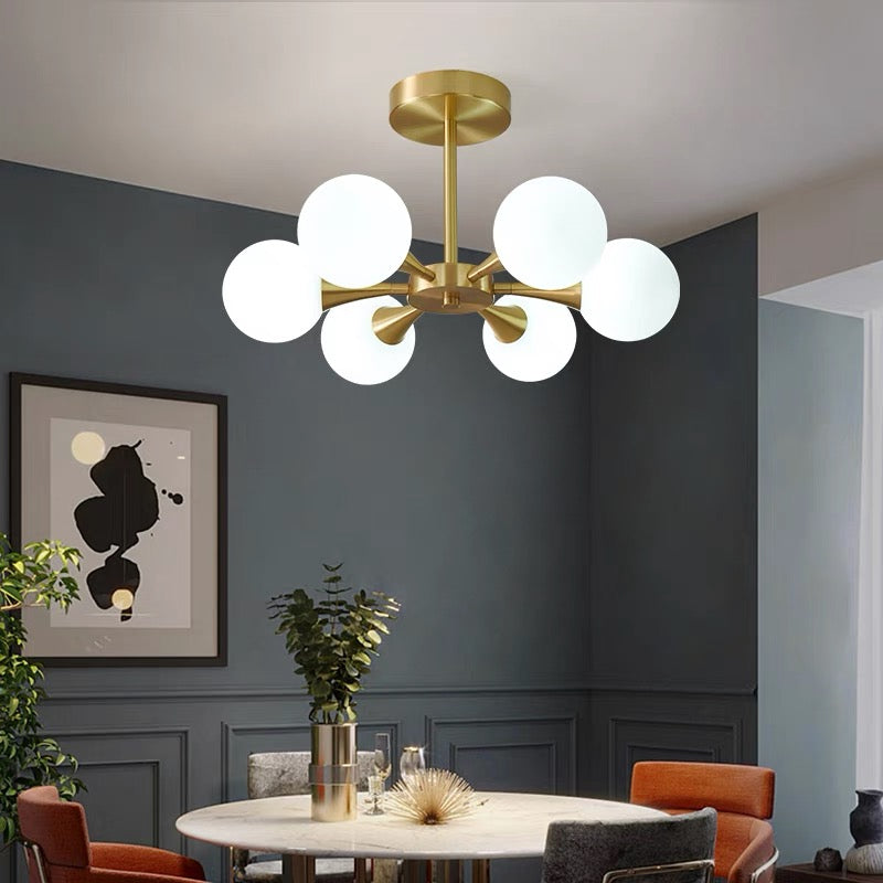 Valentina Contemporary Flush Mount Ceiling Light, Glass Bubble - Neutral Decor
