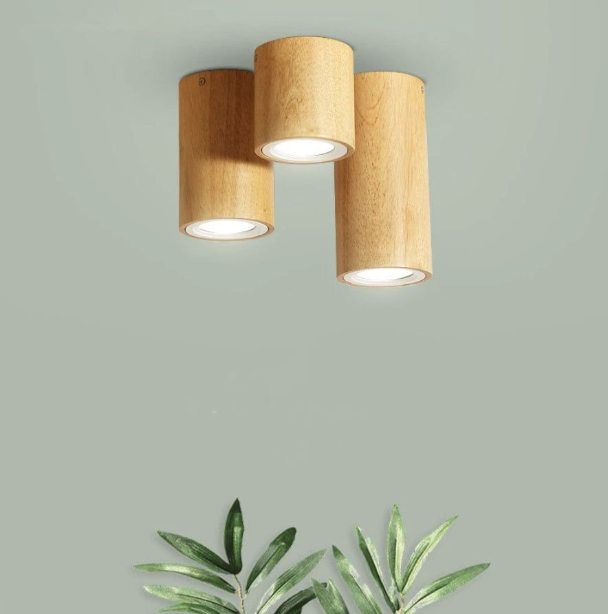 Muto Modern Wood Ceiling Light, Cylindrical, Corridor/Balcony - Neutral Decor