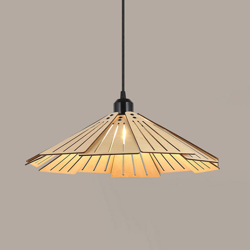 Arisha Retro Pendant Light, Metal & Wood - Neutral Decor