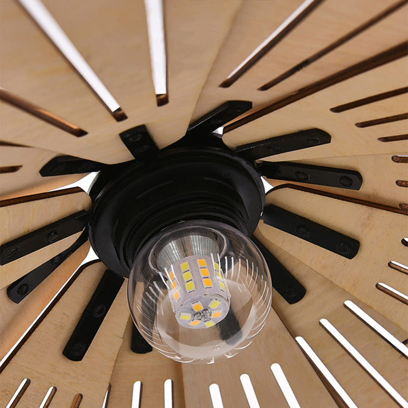 Arisha Retro Pendant Light, Metal & Wood - Neutral Decor