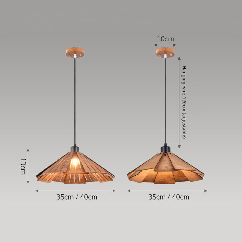 Arisha Retro Pendant Light, Metal & Wood - Neutral Decor