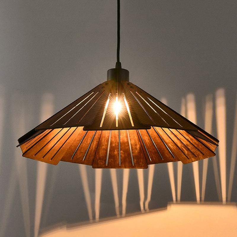 Arisha Retro Pendant Light, Metal & Wood - Neutral Decor