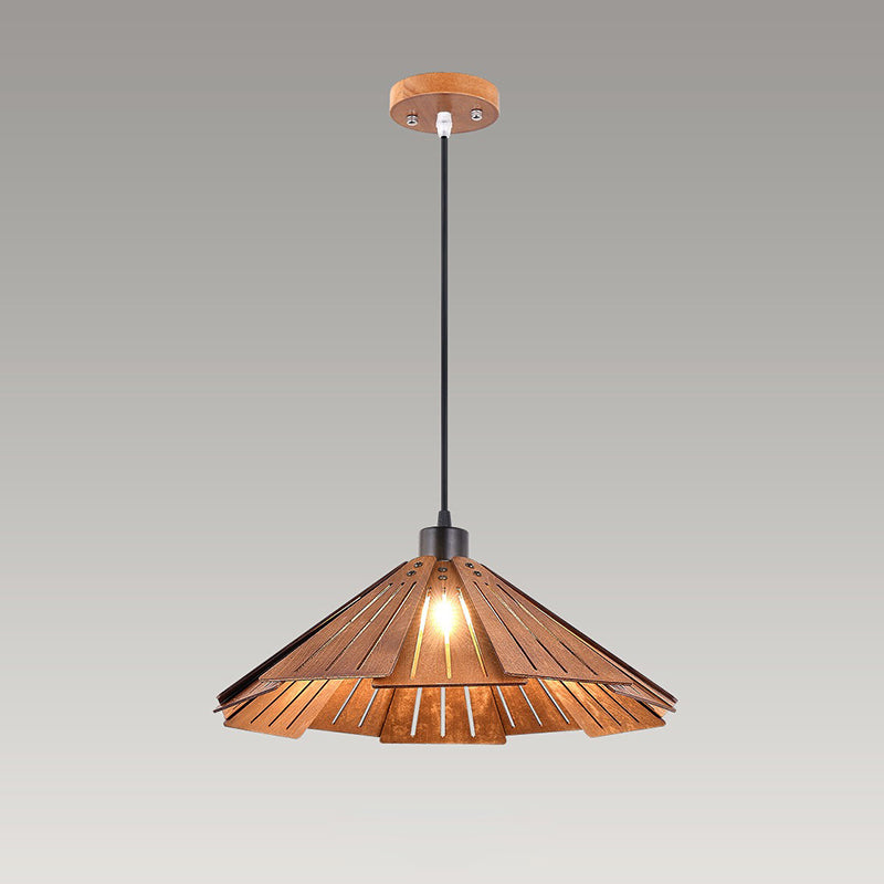 Arisha Retro Pendant Light, Metal & Wood - Neutral Decor