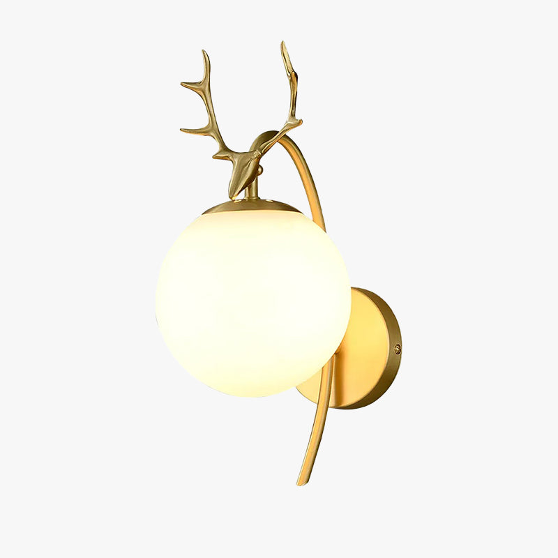 Valentina Modern Art-Deco Deer Bedside Wall Lamp, Black/Gold - Neutral Decor