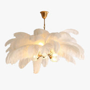 O'Moore Nordic Luxury Pendant Light, Brass/Feather - Neutral Decor