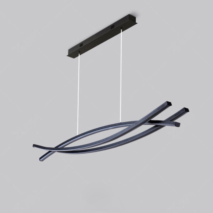 Arisha Modern Linear Metal Pendant Light, Black - Neutral Decor