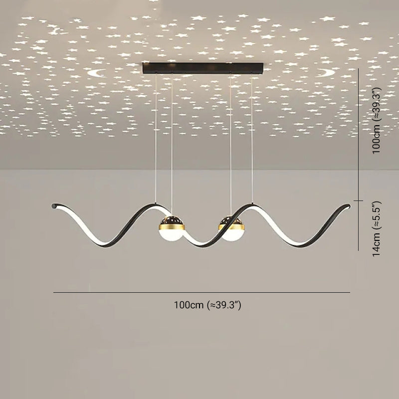 Arisha Nordic Globe Wavy Metal/Acrylic Pendant Light - Neutral Decor