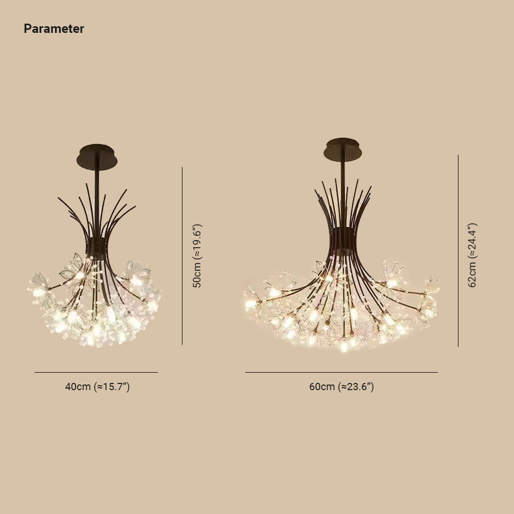 Arisha Modern Art Deco Crystal Sputnik Chandelier, Black/Gold - Neutral Decor