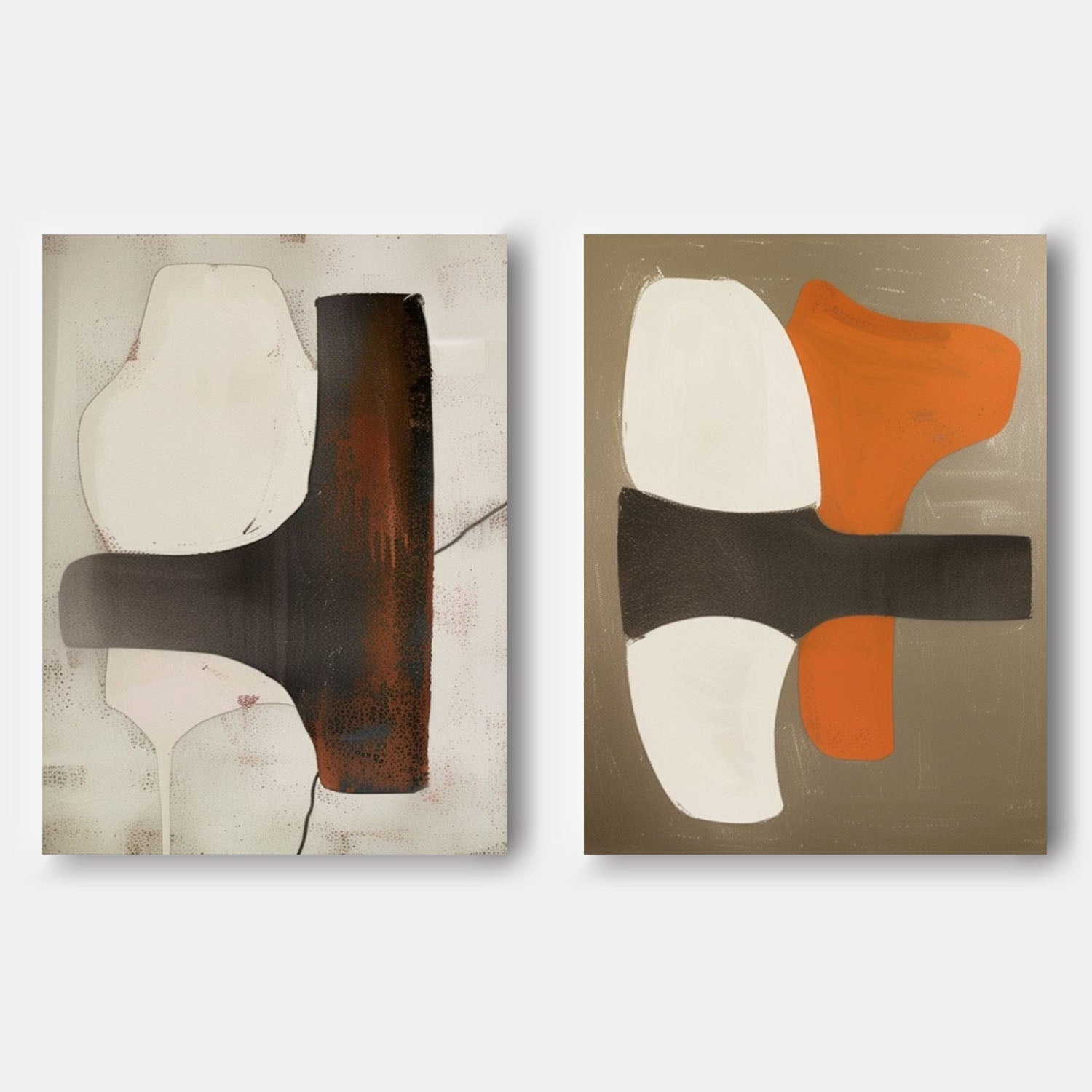 Modern Minimalist Wall Art 2 Piece Set MMWA003 - Neutralighting