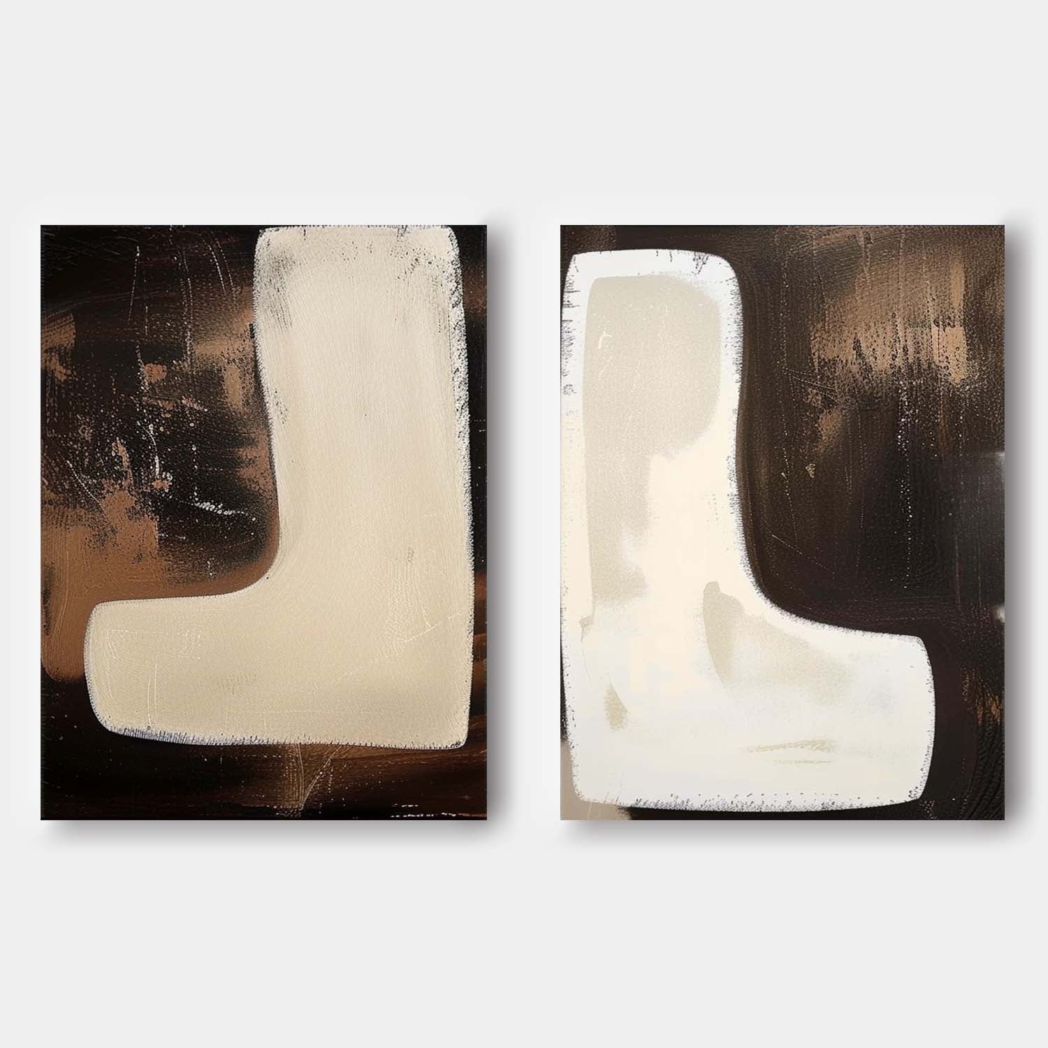 Modern Minimalist Wall Art 2 Piece Set MMWA004 - Neutralighting